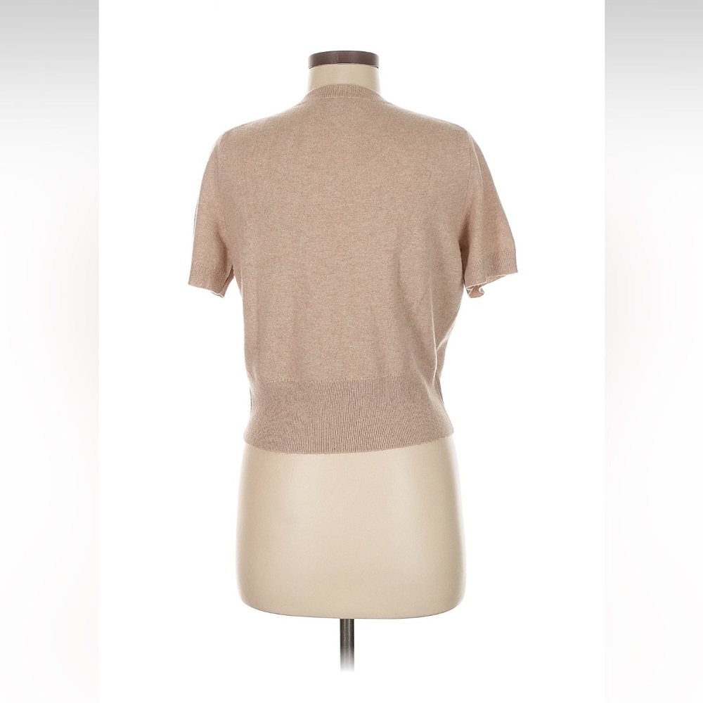 J Crew Cashmere Shrunken T-Shirt Short Sleeve Sweater CA082 Heather Linen Tan M - Picture 5 of 12
